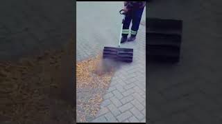 DIY sweeper,moving garbage or light snow.#sweeper  #polesaw  #hedgetrimming