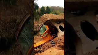 excavator overturned