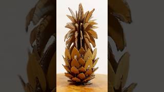 DIY Pineapple Table Decor from Cardboard! Easy & Cute Craft!  #shorts #diy #craft #youtubeshorts