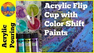 Acrylic Pouring Flip Cup with Color Shift Paints