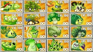 Pvz 2 Challenge - Which GREEN Plant Can Defeat Team Modern Day Zombie With 5 Plant Food ？