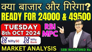 Nifty Prediction and Bank Nifty Analysis for TUESDAY 8 OCTOBER 2024 | Nifty Bank nifty Tomorrow