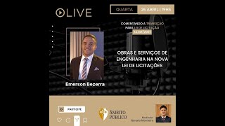 Live sobre obras e serviços de engenharia na nova lei de licitações