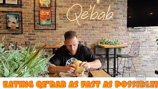 Foodchallenge: eating a Qe' bab as quickly as possible! setting the defeating time!