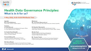 AeHIN Hour - Health Data Governance Principles: What is in it for us?