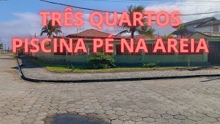 TRÊS QUARTOS, PISCINA, PÉ NA AREIA, MONGAGUÁ.