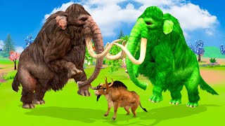 Mammoth Elephant vs Zombie Elephant Mammoth Animals Fight | Elephant Save Cow From Zombie Mammoth