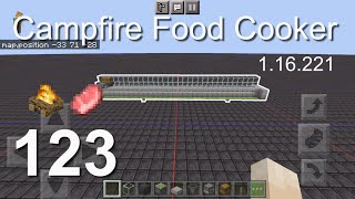 Minecraft Bedrock Tutorials(123) - How to build a Campfire Food Cooker (1.16.221)