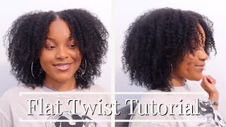 Flat Twist Tutorial on Natural Hair | Moisturized fluffy fro | 4A 4B 4C curly hair routine