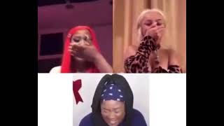 stan twitter nicki minaj doja cat laughing sneezing facetime meme