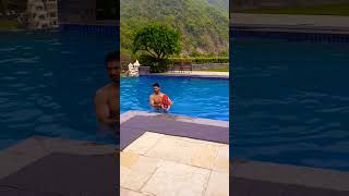 pool side and tan lines go together #rishikesh #swiming #resort #kidsswimmingvideos #babyswimming