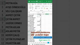 Excel boşlukların bir değer ile doldurulması #excel #shorts  #exceltips