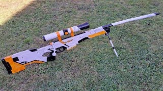 Paper AWP Asiimov Sniper Rifle | Bolt Action Rubber Band Gun