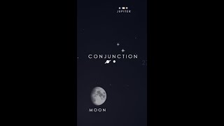 The Planetary Conjunction of Jupiter and the Moon in 1 minute #shorts