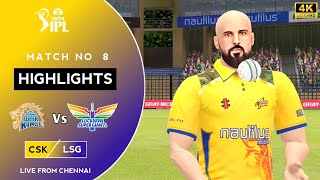 Channai Super Kings vs  Lucknow Super Giants  | CSK vs LSG | Match -8 | IPL 2024 | Real Cricket 24