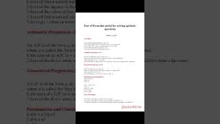 Formulas for solving aptitude #youtubeshorts #sh#shorts #viralshort #education #aptitude