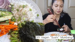 DIY VEGAN “SUSHI” MUKBANG!