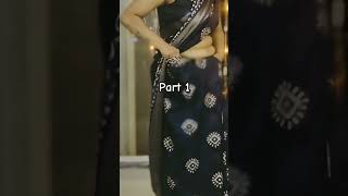 Part 1 - Navy blue Georgette saree with black sleeveless blouse | How to drape a saree? #sareehaul