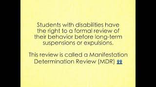 Manifestation Determination Review (MDR) in Special Education