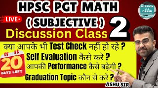 HPSC PGT Maths Subjective Discussion Live Class-2 on App - MISSION DSSSB