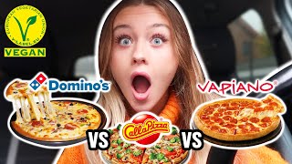 EXPERIMENT: 3 VEGANE Pizza im LIVE TEST! Vapiano, Domino's, Call a Pizza - Hype Fast Food vegan PIA