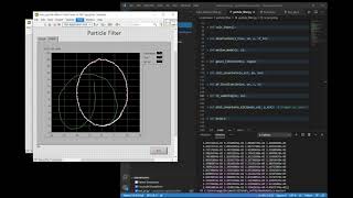 SLAM Localization Particle Filter Simulation - Python robotics to LabVIEW