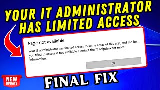 FIX Your IT ADMINISTRATOR Has Limited Access To Some Areas Of This App Windows Defender Windows 1110