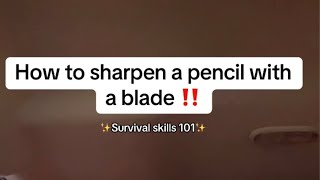 How to sharpen a pencil with a blade‼️ (the safe way)