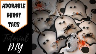 ADORABLE GHOST TAGS TUTORIAL/HALLOWEEN CRAFTS/HALLOWEEN GIFT TAGS