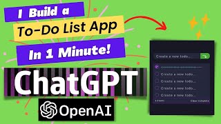 Build a To-Do List App in 1 Minute using ChatGPT #openai #chatgpt