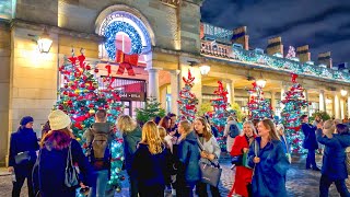 London Christmas Lights 2023 ✨ Covent Garden Snow Flurry ❄️ London Winter Walk 🎄 4K HDR