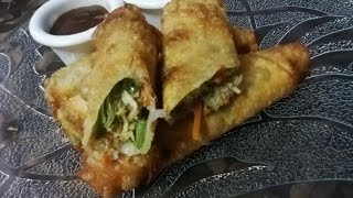 Spring rolls recipe.thori si sabzi or chicken se banaen mazedaar roll or wo bhi boht sarey.