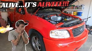 Time to Start Tuning the Shelby GT500 Swapped Ford Lightning - First Cold Start Up and Idle!