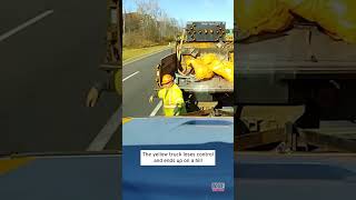 Delivery Truck Sideswipes Construction Crew #shorts