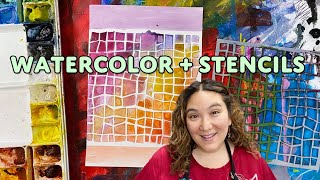 Watercolor + Stencils -- Use Pixie Spray!