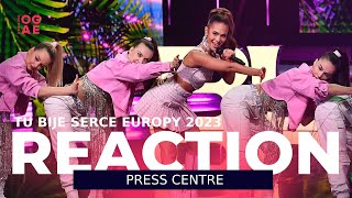 TU BIJE SERCE EUROPY 2023 / PRESS CENTRE  REACTION / POLAND EUROVISION 2023 🇵🇱