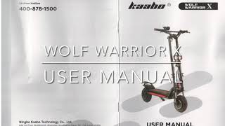 Kaabo Wolf Warrior X (Pro/Plus) - USER MANUAL