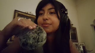 ASMR Gentle whispers and fluffy mic sounds ♡ (tongue clicking, hand sounds)