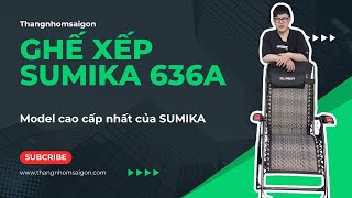 Ghế xếp thư giãn SUMIKA 636A, Lưới Vân Mây Đan Khung Ghế Bằng Thép + Lưới Mây Đan Cao Cấp