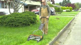 eco friendly Fiskars Momentum push mower