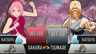 SAKURA VS TSUNADE POWER LEVELS - AnimeScale