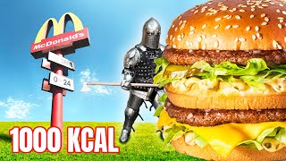 How long does it take to burn off a large Big Mac meal in medieval armour?