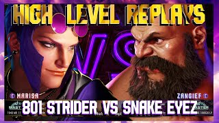 ***(801 Strider) Marisa vs (Snake Eyez) Zangief in 4K***- Street Fighter 6 High Level Replays!!!