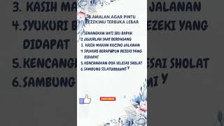 8 AMALAN AGAR PINTU REZEKIMU TERBUKA LEBAR #rezeki #amalanrezekiberlimpah #youtubeshorts