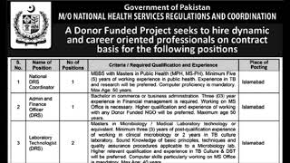 Ministry of National Health Services Regulation and Coordination Jobs November 2024 Apply Online