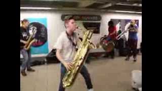 Amazing sextet in new york subway