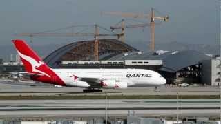 Qantas Airbus A380 Landing at LAX