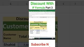 Customer Discount final Value In IF Excel formula  #excelformula