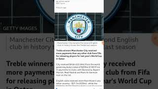 Manchester City: Premier League side receive highest Fifa payment for World Cup players #shorts