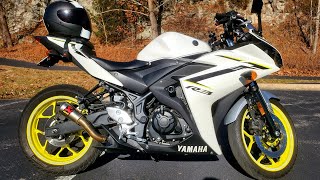 Yamaha YZF-R3 ABS walk around 😍. Akropovic 2018 High Viz #Yamaha #2017 #abs #motorcycle #yamahar3